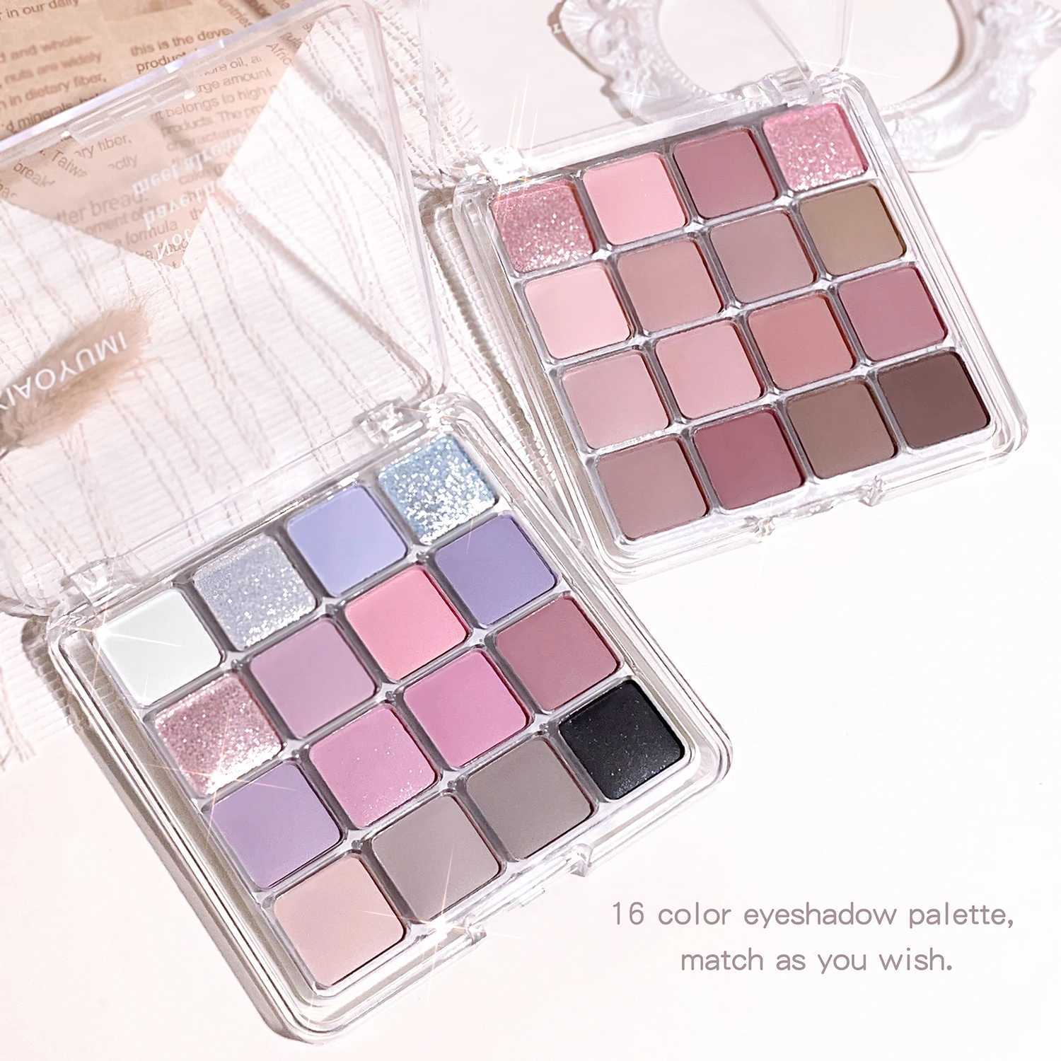 Sixteen-color sunset magic eye shadow plate pearl matte earth color Korean makeup eye shadow H260327