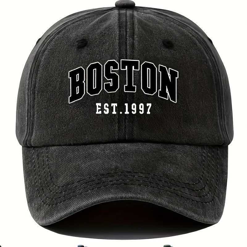 New washable retro baseball with BOSTON print unisex couple style adjustable washable baseball M260327