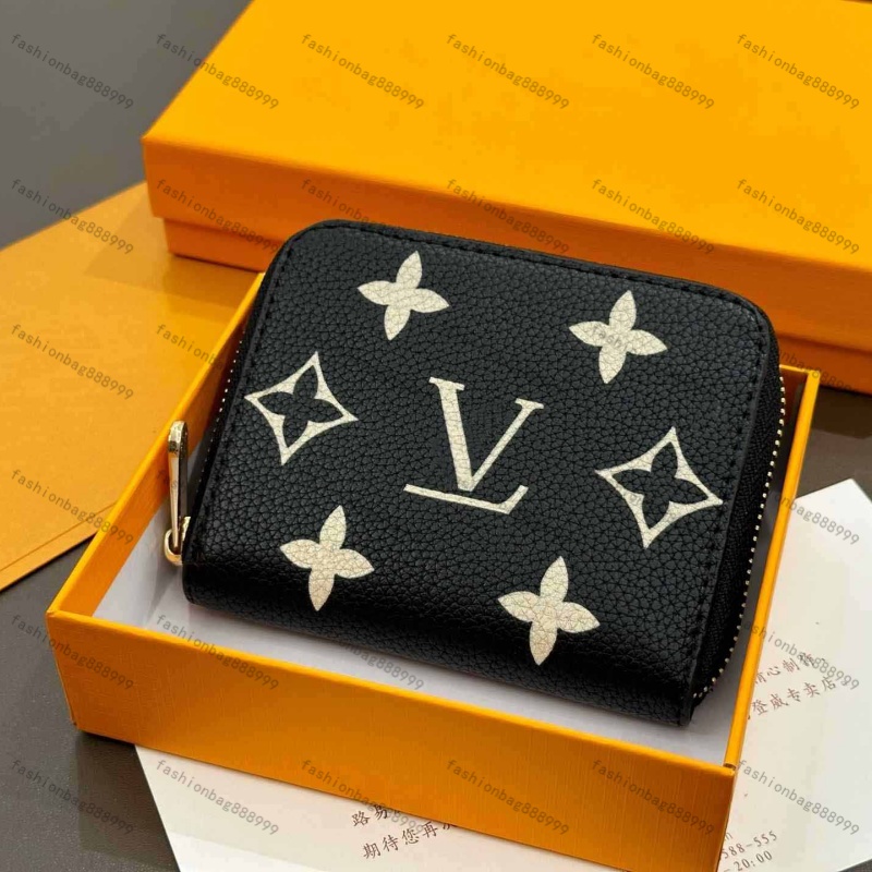 2026 Top quality Fashion designer wallets luxury womens short purses embossed flower letters credit card holders ladies plaid money clutch bags Buiness Card