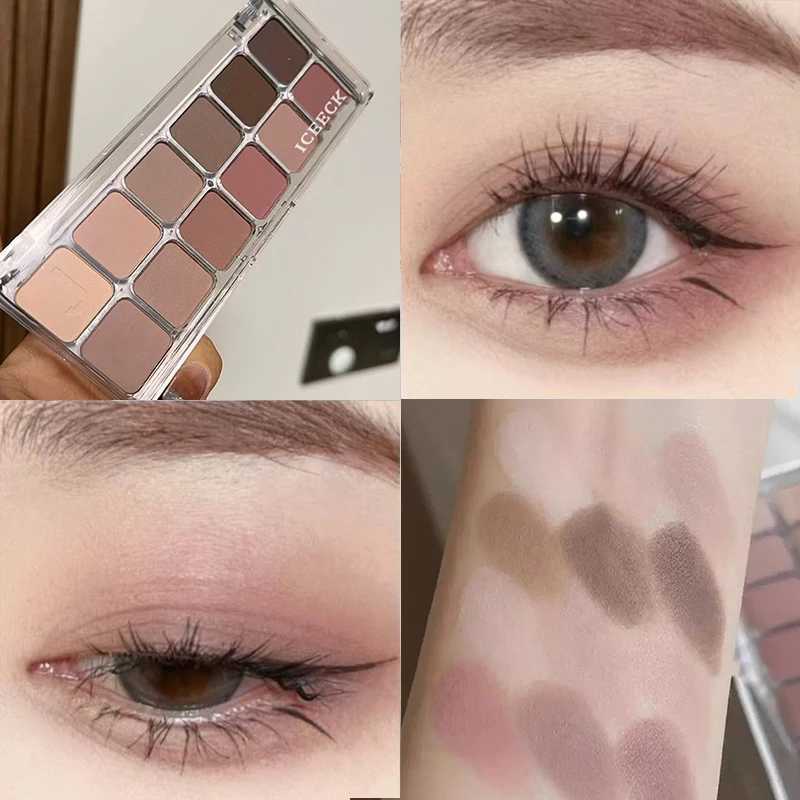 12-Color Low-Saturation Eyeshadow Palette Matte Apricot Eyeshadow Palette Everyday Earth Tones Long-Lasting Eyeshadow H260327