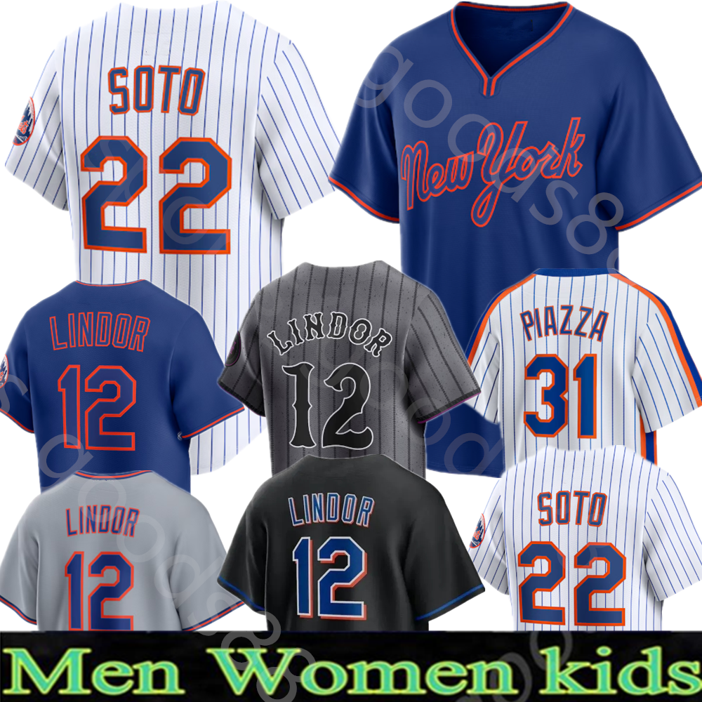 TOP Custom S-4XL Soto Lindor Bichette McLean Alvarez Polanco Nimmo Vientos Mauricio Men Women Youth MEts Baseball Jerseys