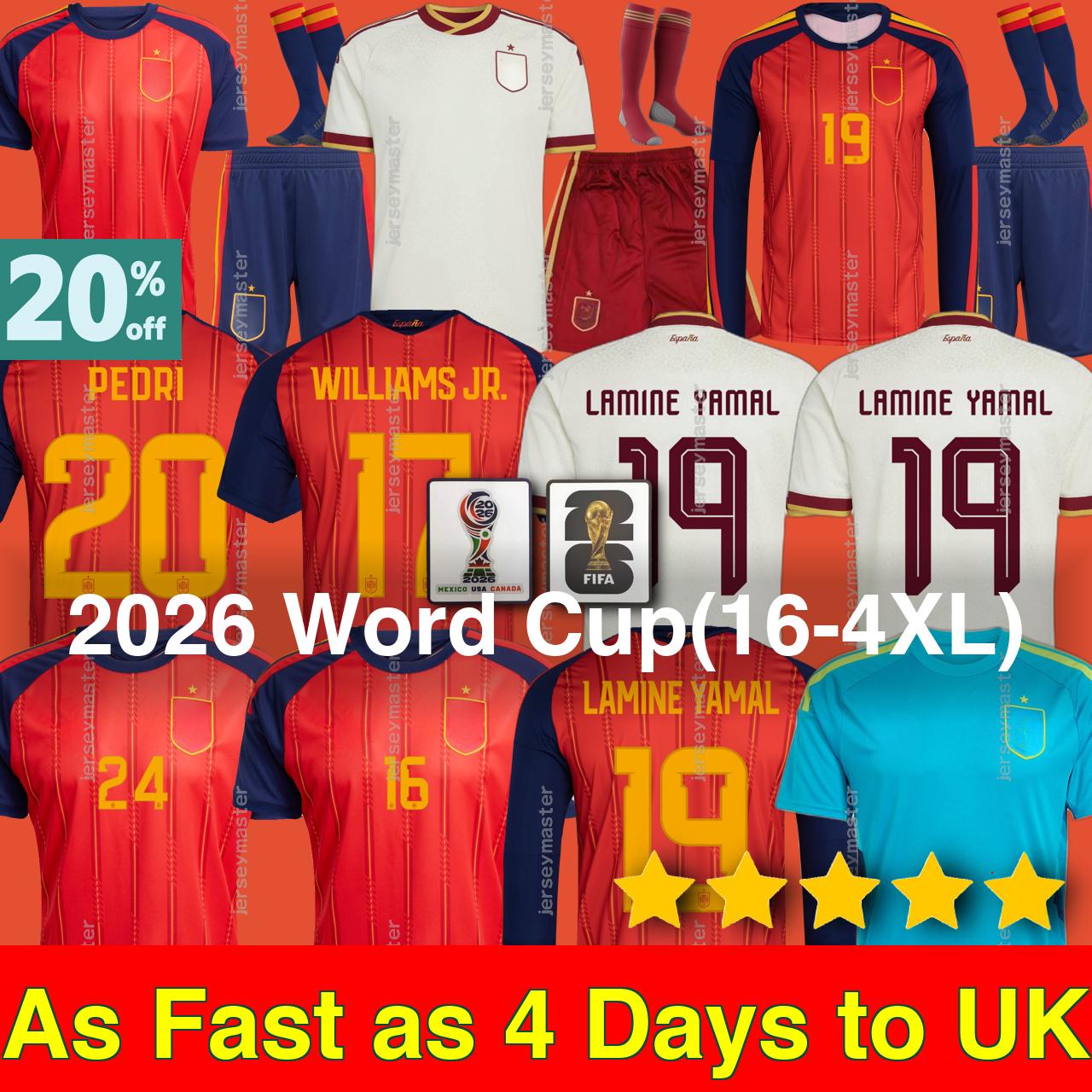 2026 World Cup Kit Spain Jersey Kids LAMINE YAMAL Soccer Jerseys PEDRI Carvajal Football Shirts WILLIAMS JR MERINO RODRIGO OLMO OYARZABAL camiseta espana mundial