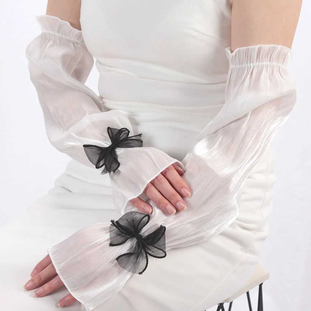 Sun-protective Sleeves Arm Cuff Cover Anti-UV Ice Silk Outdoors Travel Supplies Cycling Driving Sports Womens Arm Sleeves D260326