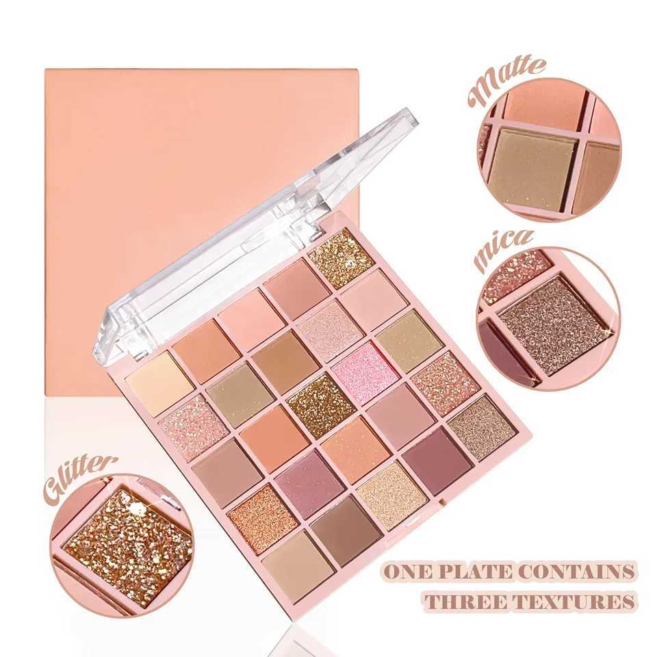 25-color eye shadow tray oatmeal milk tea tray sparkling powder pearl sequins gentle orange brown affordable eye shadow H260327