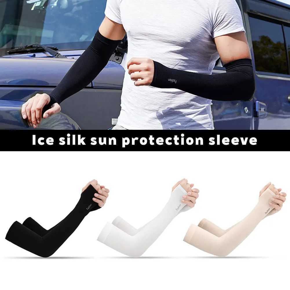 1Pair Summer Ice Silk Sun Protection Arm Sleeves Lightweight And Breathable Outdoor Cycling Sports Sleeves D260326