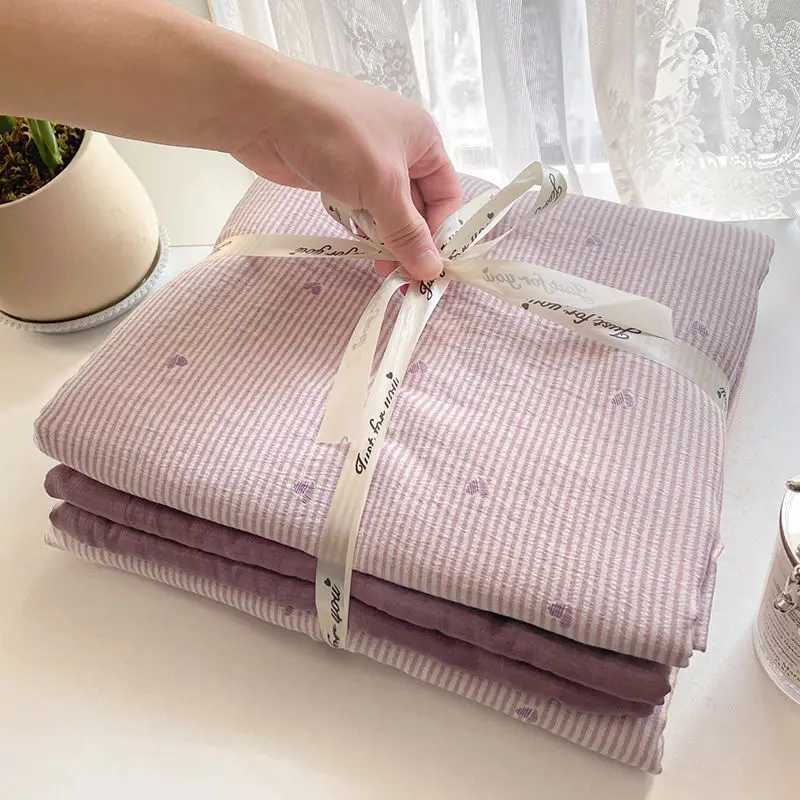 Korean Style Bedding Sets 2025 New Twin Full Queen Size Bed Sheet Set Love Heart Duvet Cover Set Pillowcase Bed Linen No Filler H260327