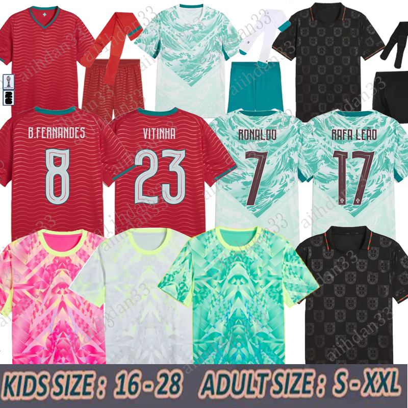 2025 2026 soccer RoNalDo Retro Long Sleeves Portuguese Jerseys JOAO FELIX RUBEN NEVES DI PORTUGIESER Portugal football shirt Team Men Kids kit