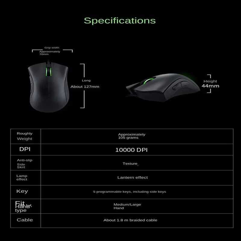 Gaming Wired Mouse 6400DPI Optical Sensor Professional Player Recommended Birthday Graduation Gift D260327