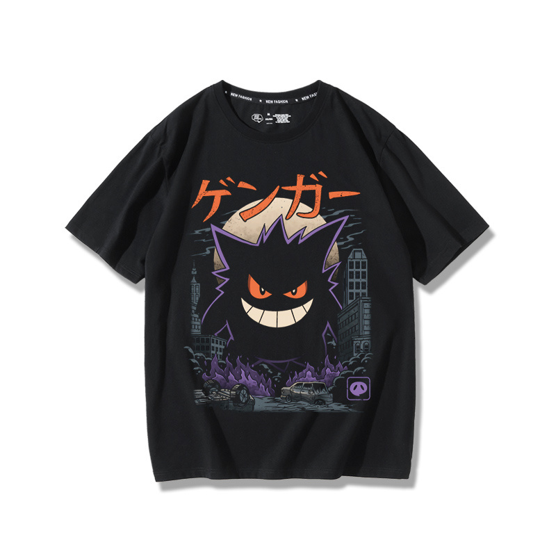 Pokemon T-Shirt: Squirtle Bulbasaur Gengar Charizard Snorlax Anime Merchandise Retro Short-Sleeve Men's T-Shirt