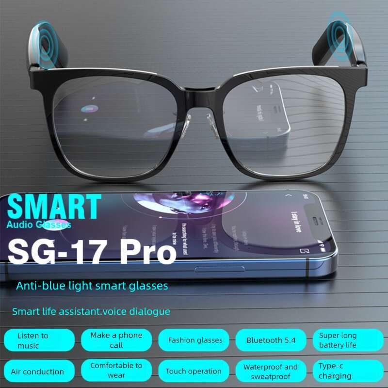 Famous Brand Cross Border AI Anti Blue Light Translation Call Music Open Smart Bluetooth Glasses Headset CKS