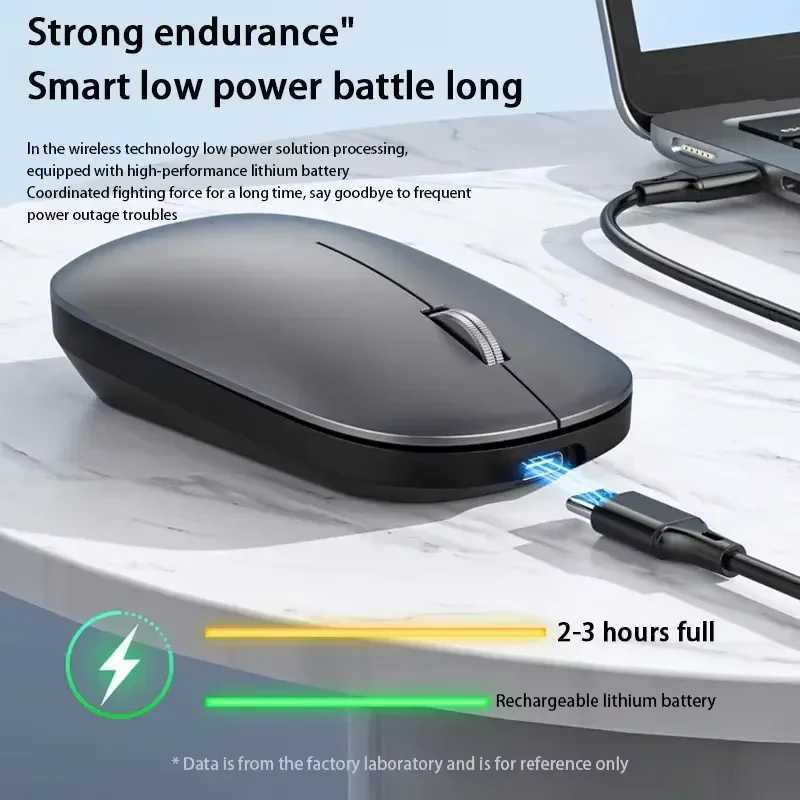 Wireless Mouse Bluetooth Silent 24G Dual-mode Type-C Charging Ergonomic Morandi Portable Laptop Office Gaming Mouse New D260327