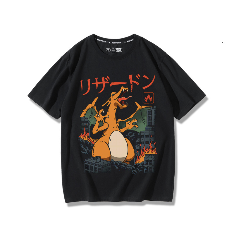 Pokemon T-Shirt: Squirtle Bulbasaur Gengar Charizard Snorlax Anime Merchandise Retro Short-Sleeve Men's T-Shirt