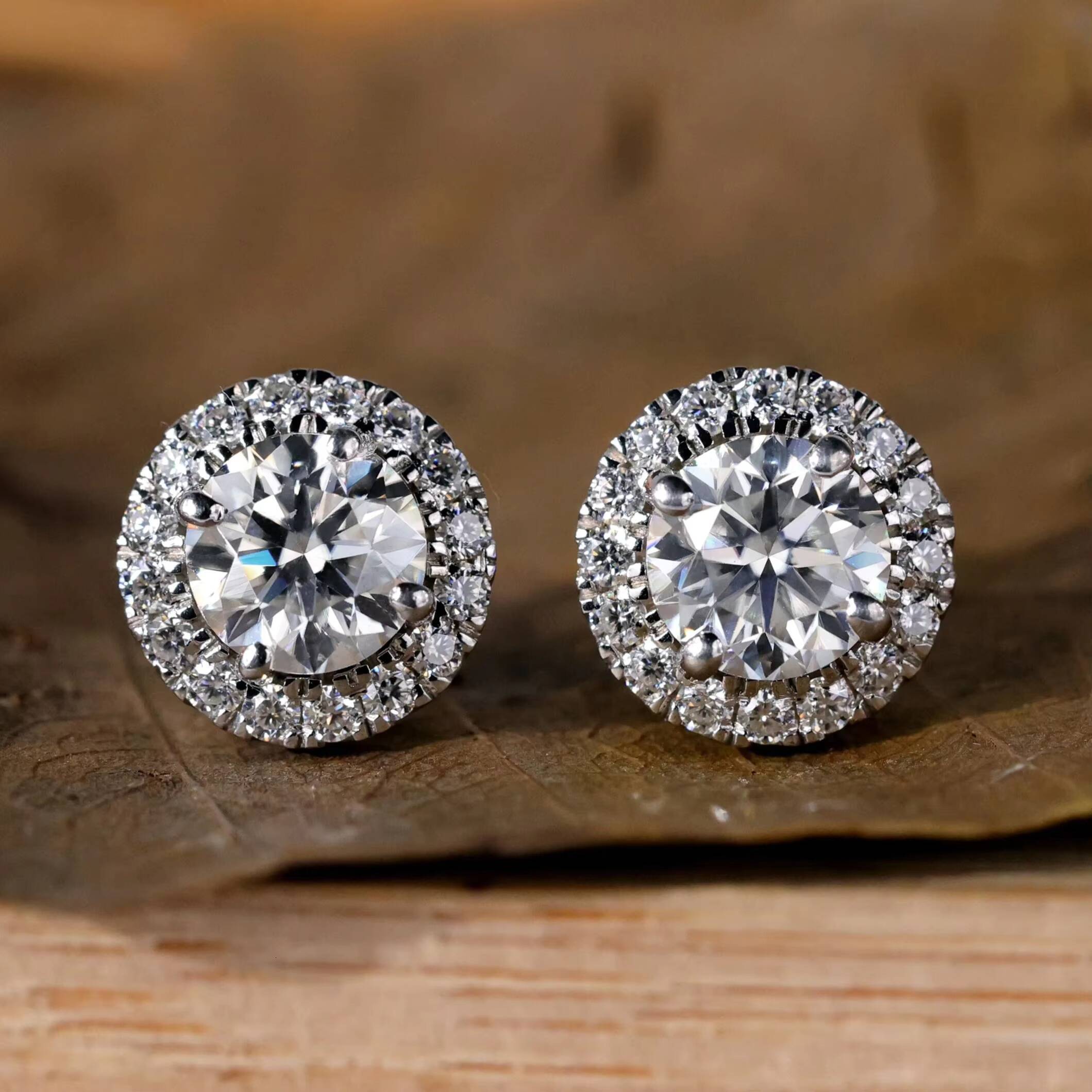 IGI Certified Lab Grown Diamond Halo Earrings Women Man Hot Selling Vvs Lab Created Diamond Flower Earring Fine Jewelry