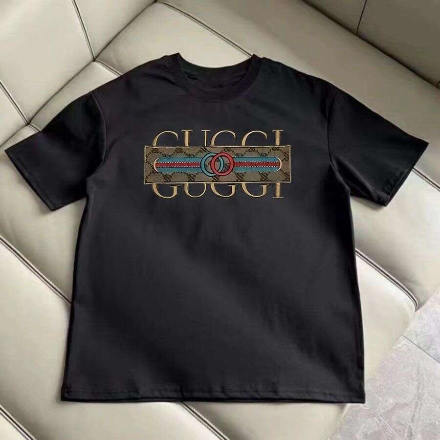 Heavyweight Cool-Touch T-Shirt, Pure Cotton, Short-Sleeved, Loose Fit, Unisex, American Style, Personalized Trendy Brand With Letter Print