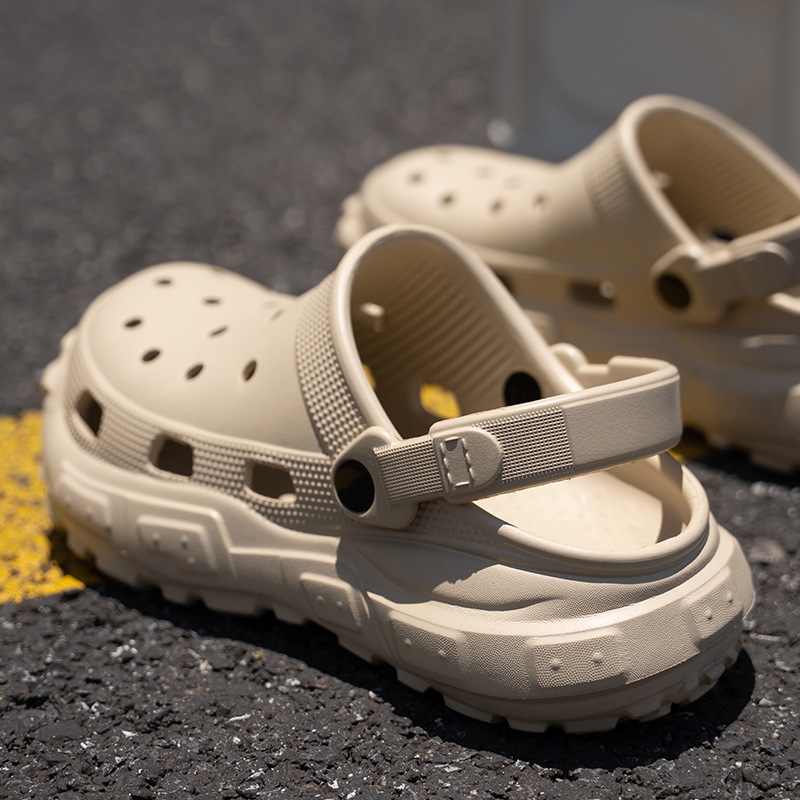 Men's and women's white thick soled sandals, breathable and lightweight slip on sandals for casual beach daily wear, free shipping