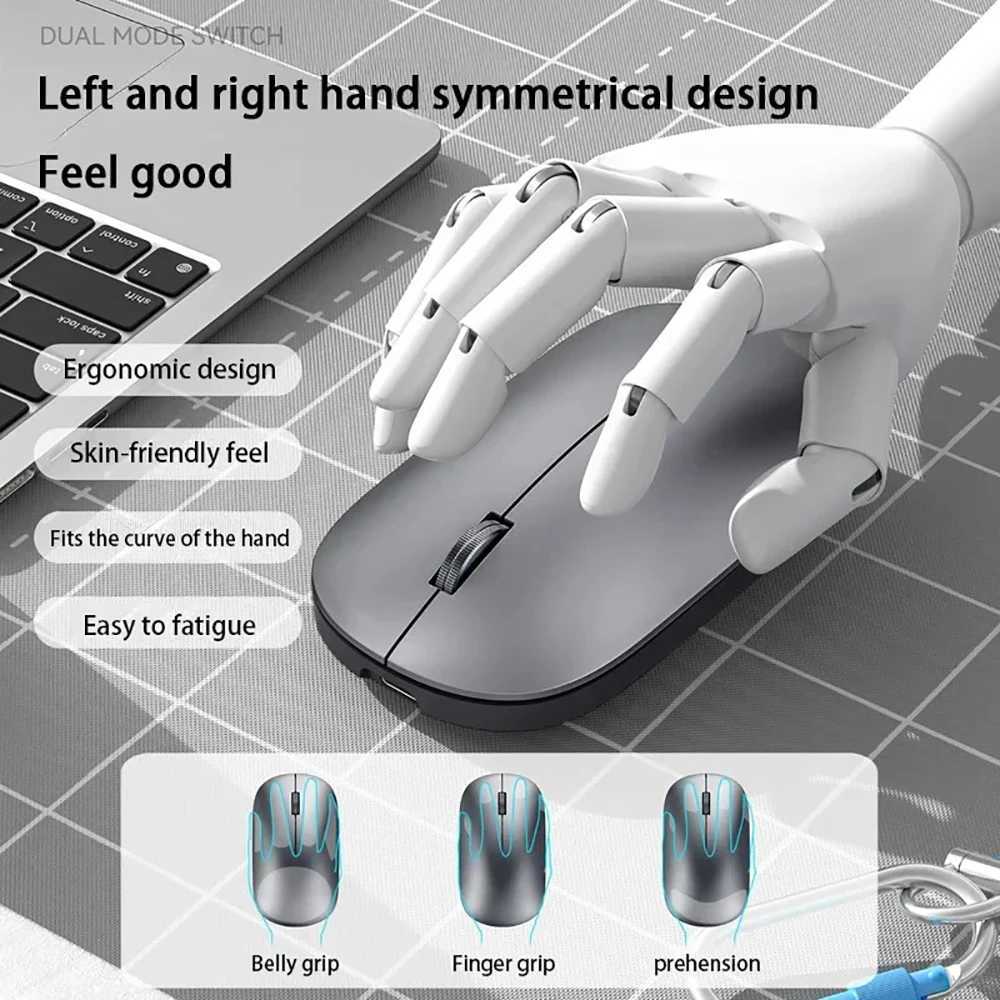 Dual-Mode Bluetooth Mouse 24G Wireless Mouse Rechargeable Mouse Gaming Mice Office Silent Button Mouse for PC Laptop Tablet D260327