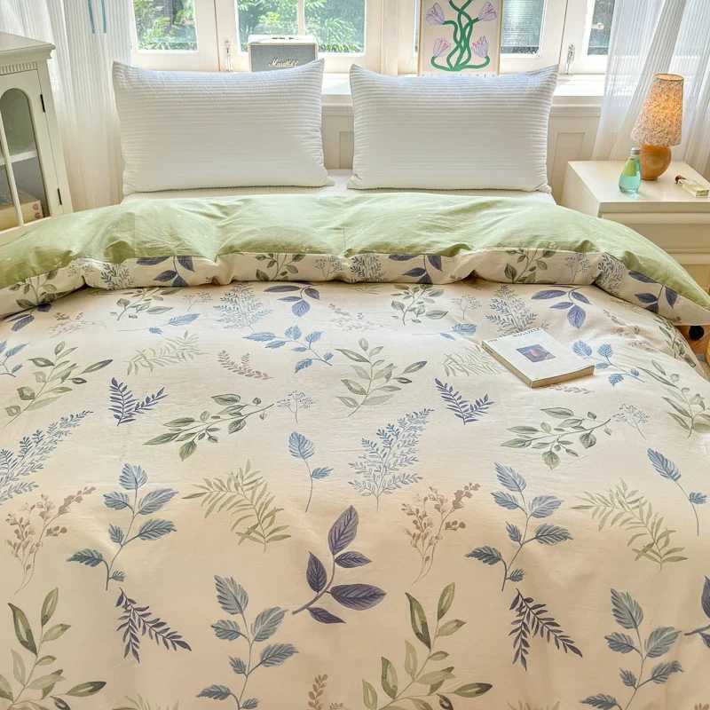 Floral Printed Duvet Cover 1Piece- 100 Cotton Luxury Bedding Pre-Washed for Softness for Bedroom Decor - Zipper Closure H260327