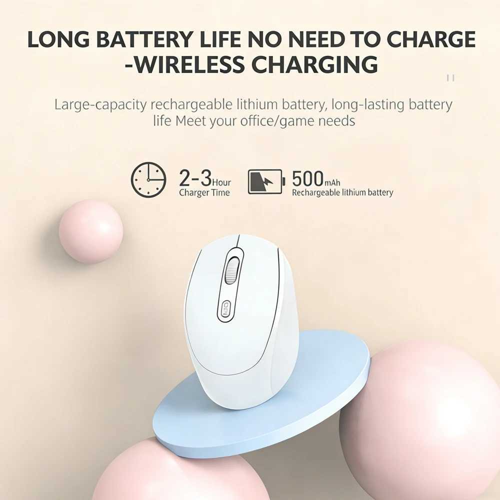 24G Wireless Mouse Bluetooth Silent Mouse Rechargeable Dual Mode Gaming Mouse 1600DPI Adjustable Ergonomic Optical Mice For PC D260327