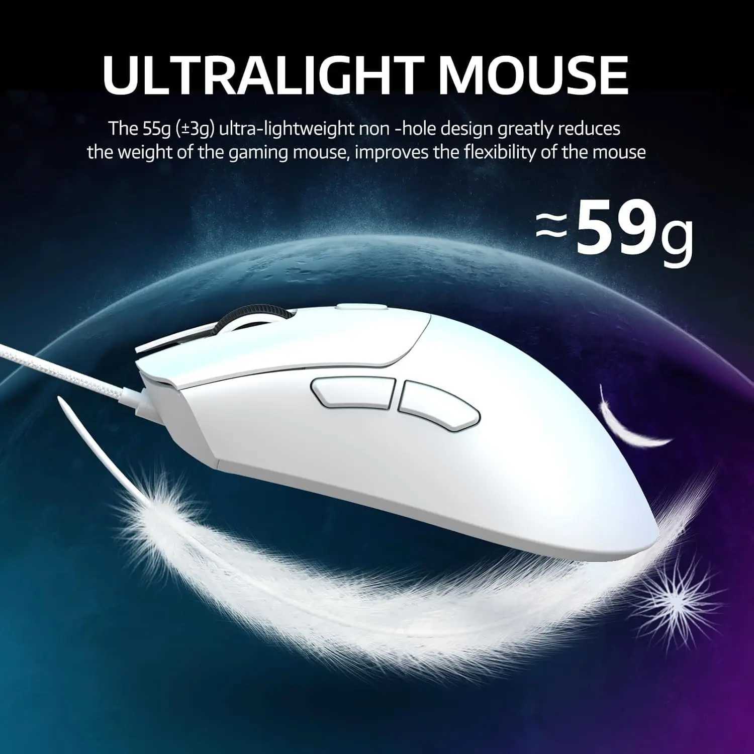 R1 Wireless Gaming MouseTri-Mode Connection 24G/Wired/BT5255g Lightweight Design18K DPI Optical SensorHUYU 20 Million Ke D260327