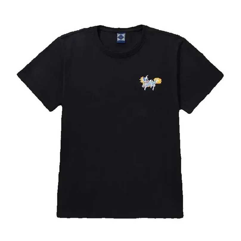 Summer Short-Sleeve T-Shirt Pure Cotton Kylin Embroidery Young Mens Loose Casual Round-Neck T-Shirt Loose Fit D041 C260326