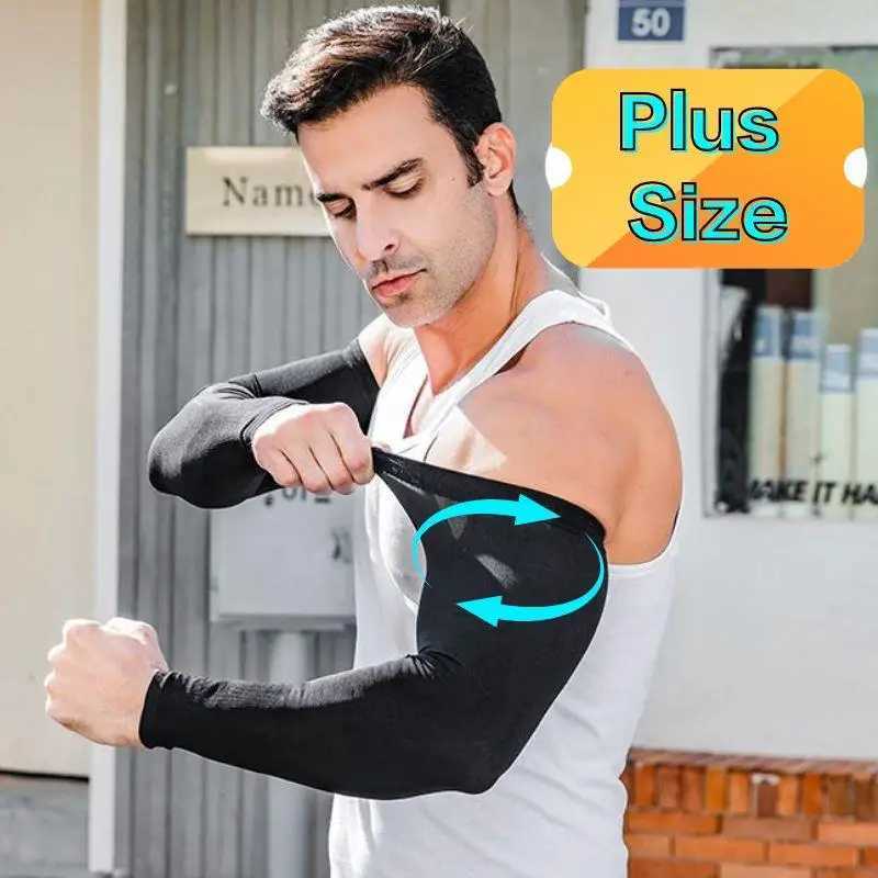 1 Pair Summer Sunscreen Sleeves Ice Silk Mens Plus Size Arm Protection UV Protection Gloves Arm Sleeves Quick Dry Arm Warmer D2603261