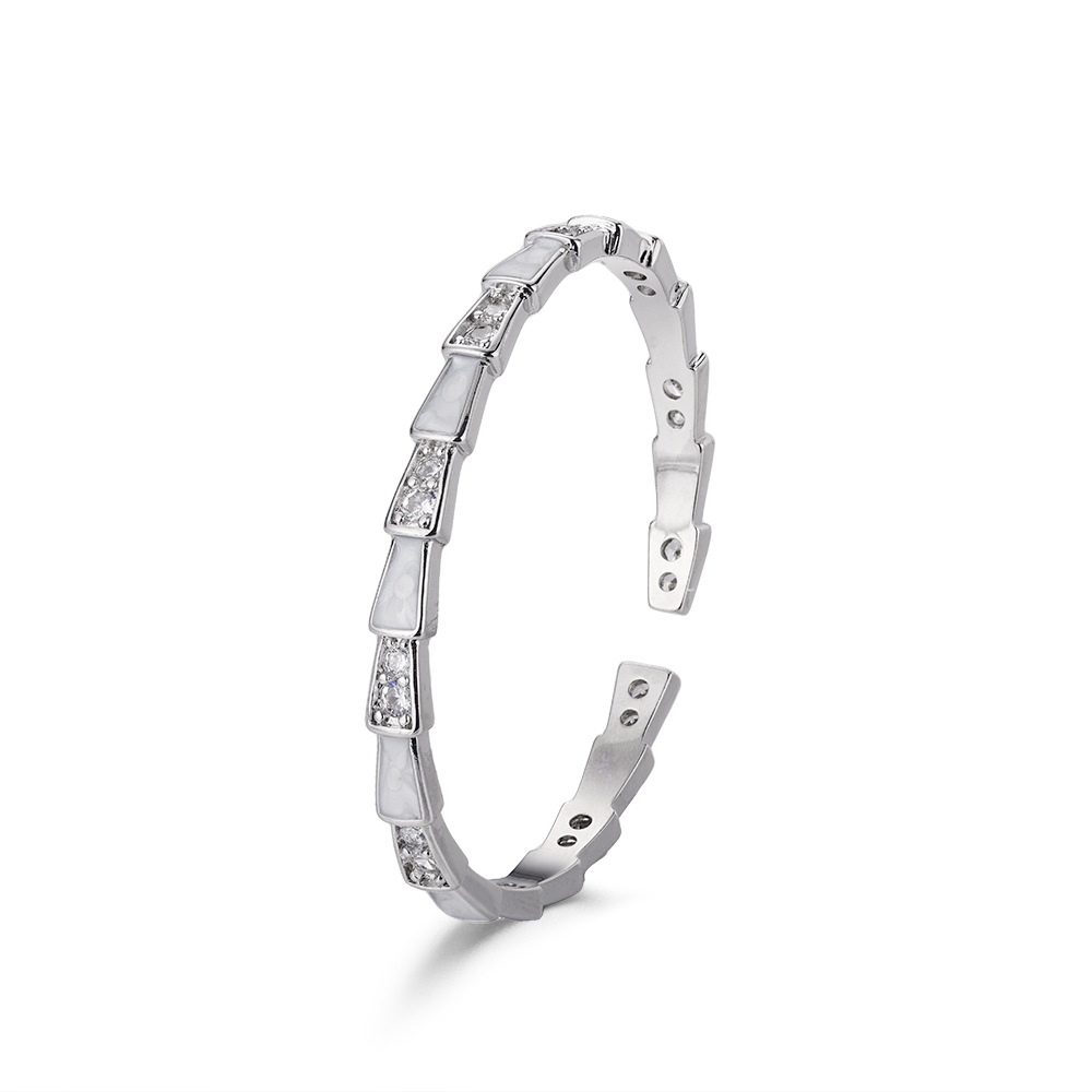 White mother-of-pearl bracelet for women, light luxury, fashionable and elegant, open snake-shaped bone bracelet wholesale - view 7