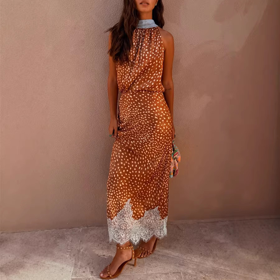 Cross-border 2026 European and American Spring/Summer New Printed Reversible Dress Set, In-Stock, INS Vacation Two-Piece Set