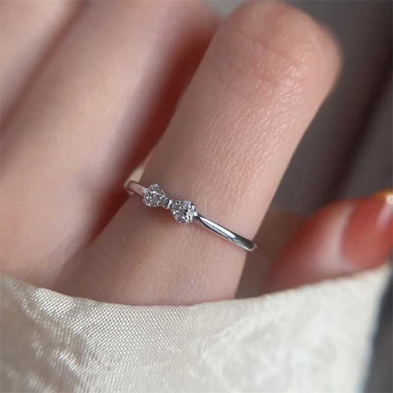 VENTFILLE 925 Sterling Silver Ring for Women Girl Gift Flower Bow Love Combination Ins Niche Jewelry Dropship Wholesale H260327