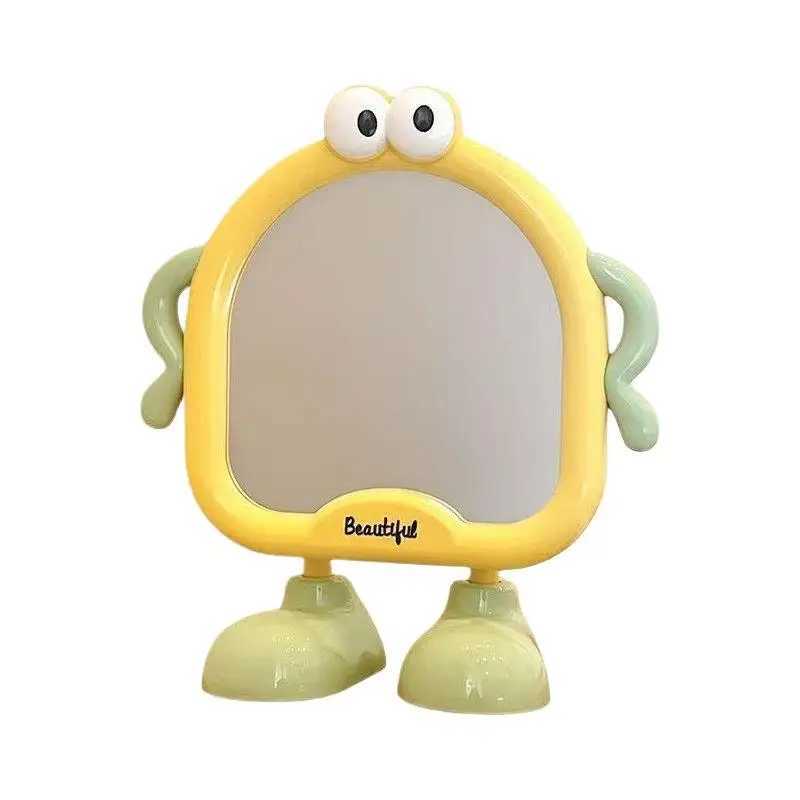 Cartoon Makeup Mirror Desktop Vanity Mirror with Stand Cute Portable Cosmetic Mirror for Students Home Use H260327