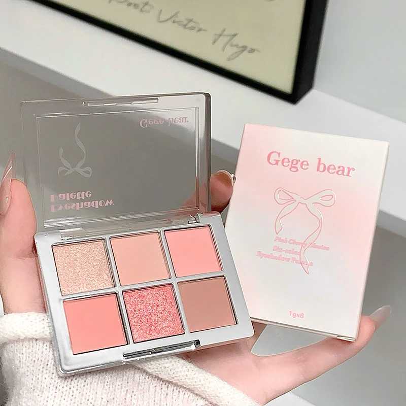 Gege Bear 6-color Eyeshadow Palette Matte Pearlescent Earth Color Sequin Long-Lasting Eyeshadow And Contour Palette H260327