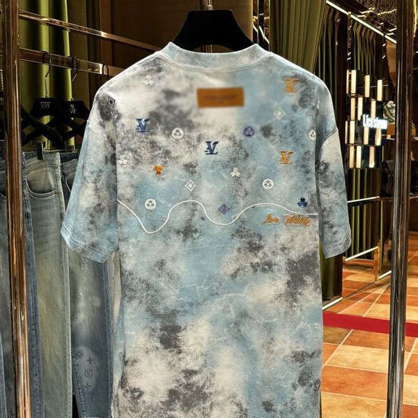Summer Heavy Embroidery Short Sleeve High-End Fashion Versatile Slim Stylish Loose Fit Unisex Top