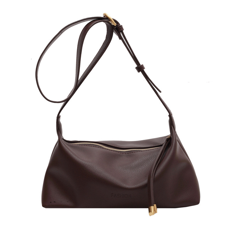 Casual Soft Leather Zipper Tote New Crossbody Adjustable Large Capacity High-end Feel Shoulder Bag for Women