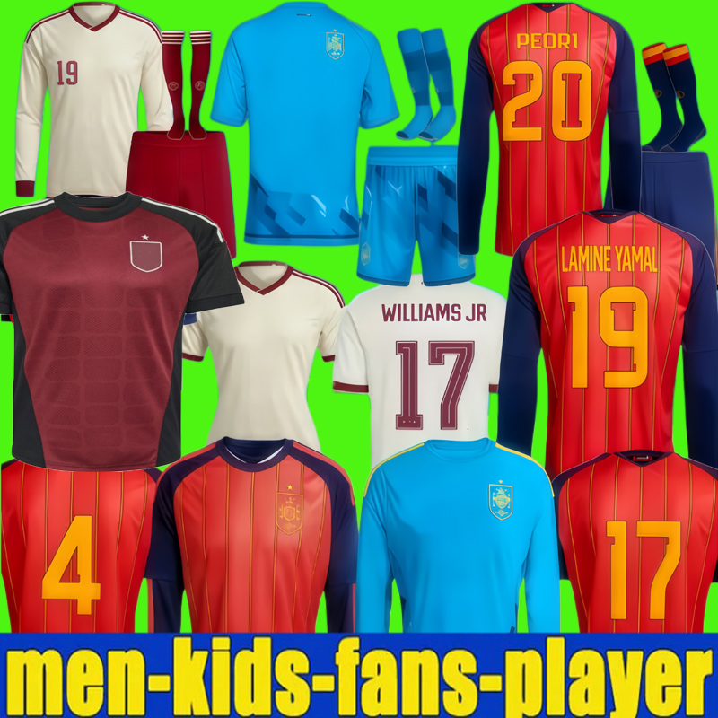 2026 World Cup Kit Spain Jersey Kids LAMINE YAMAL Soccer Jerseys PEDRI Carvajal Football Shirts WILLIAMS JR MERINO RODRIGO OLMO OYARZABAL camiseta espana