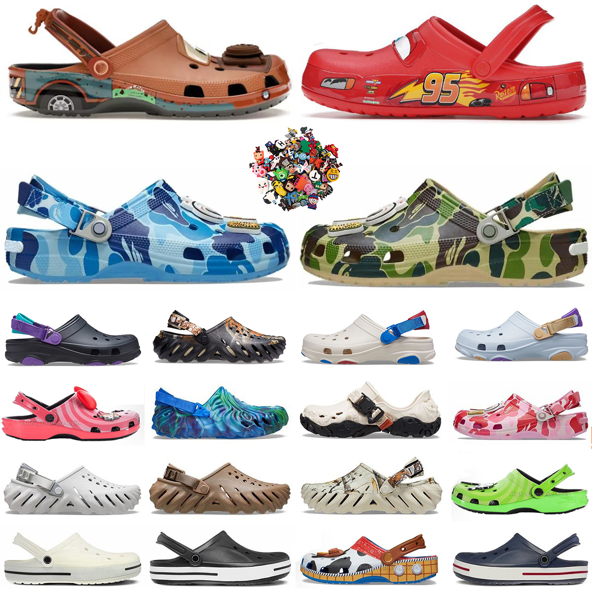 designer Slippers sandals camo blue green Classic Clog women men slides slippers beach waterproof shoes buckle outdoors sandal boys girls slippers sandals sliders