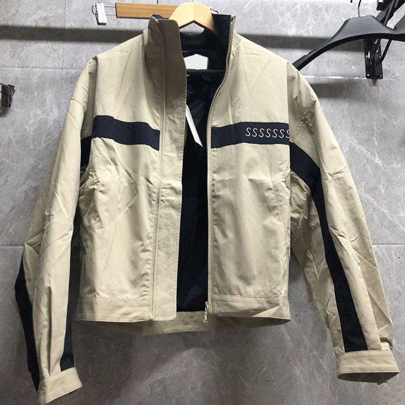 Designer Women Embroidered Striped Jacket Luxury Long Sleeve Zipper Up Coat Casual Street Style Sporty Outerwear