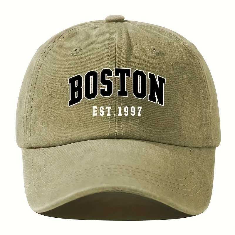 New washable retro baseball with BOSTON print unisex couple style adjustable washable baseball M260327