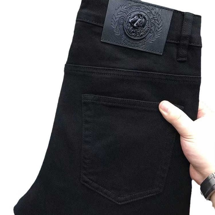 Luxury Brand Designer Clothes Autumn High-End Black Jeans For Men Trendy Stretch Slim Fit Casual Long Pants Spring And Autumn Loose Straight Pants