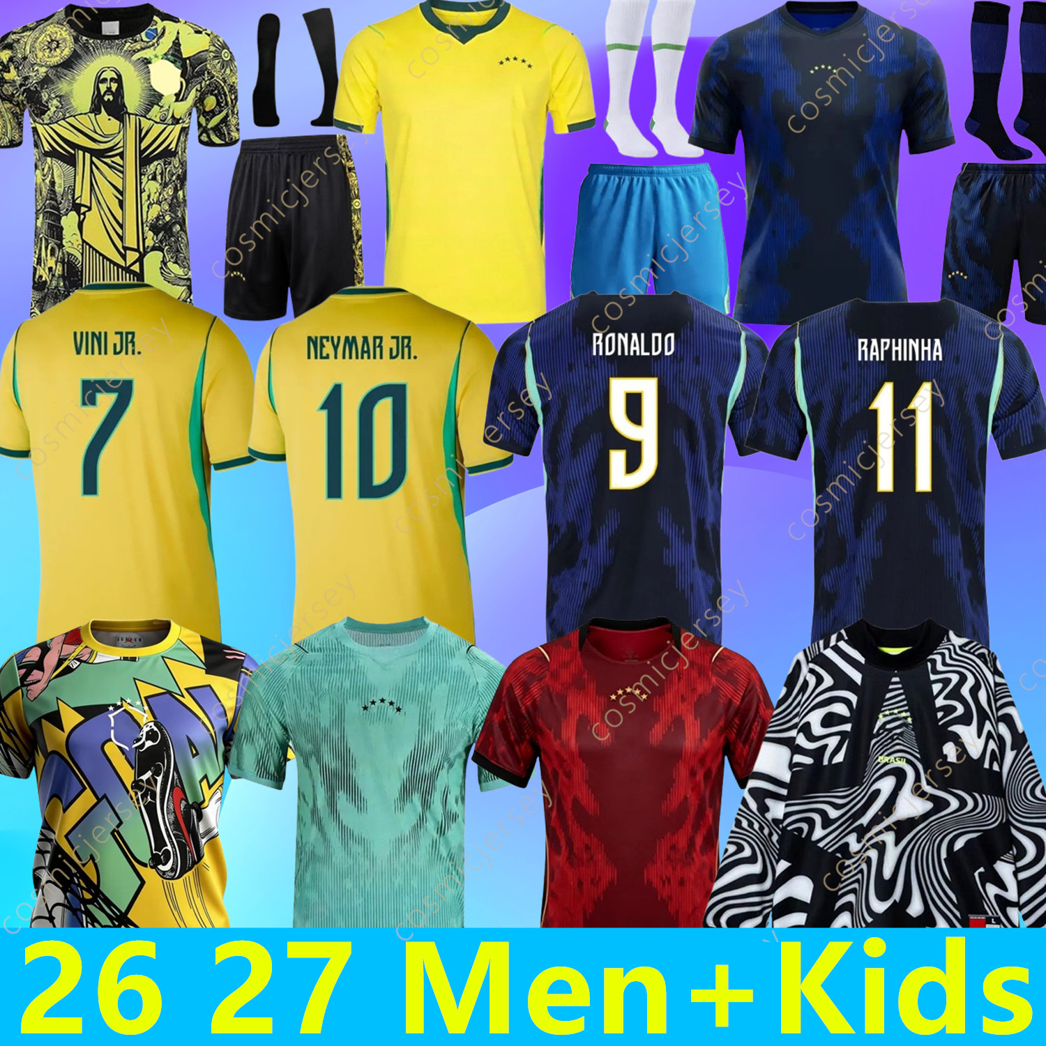 brazil world cup 2026 Jersey 2026 2027 Soccer Football Shirs Rodrygo vini jr Raphinha Savinho Endrick NEYMAR JR brasil National Team L. PAQUETA 26 27 Men KID fans player