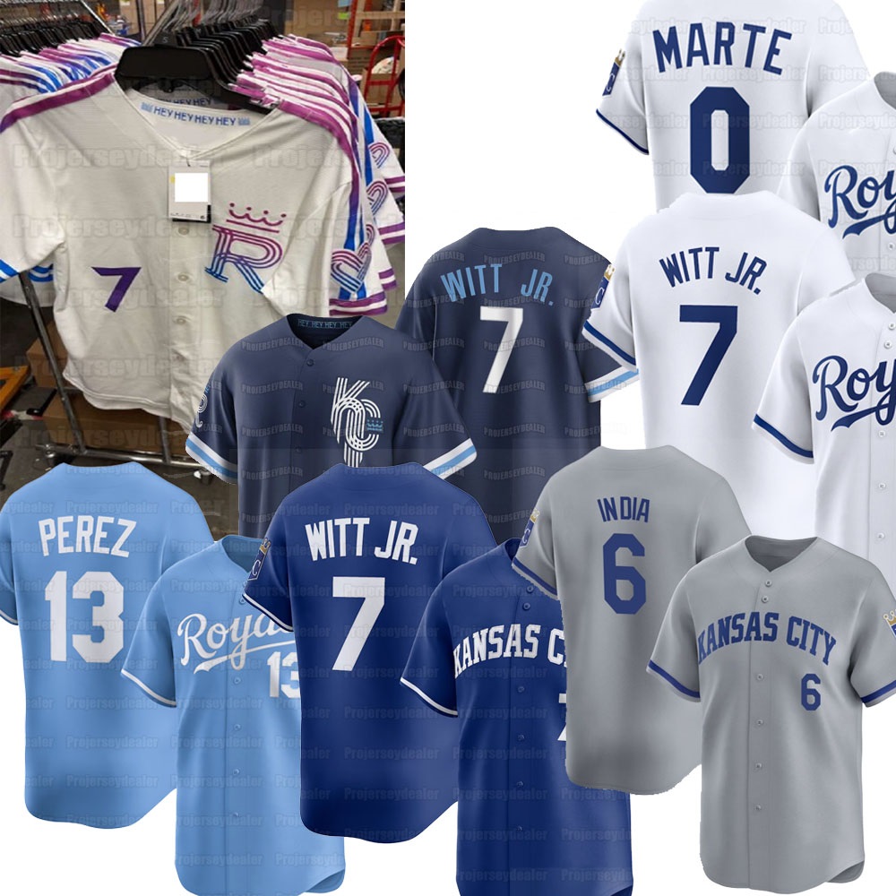 7 Bobby Witt Jr. 2026 City Connect Royals Jerseys Salvador Perez Jonathan India Maikel Garcia Hunter Renfroe Starling Marte Vinnie Pasquantino Kyle Isbel