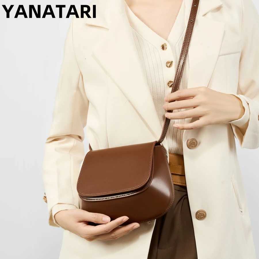 YANATARI underarm cowhide Genuine leather handbags women vintage shoulder bag female luxury bags womens high quality 2025 C260327