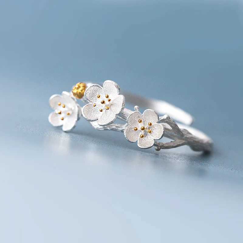 925 Sterling Silver Jewelry New Popular Fashion Daisy Flower Adjustable Female Opening Rings R122 H260327
