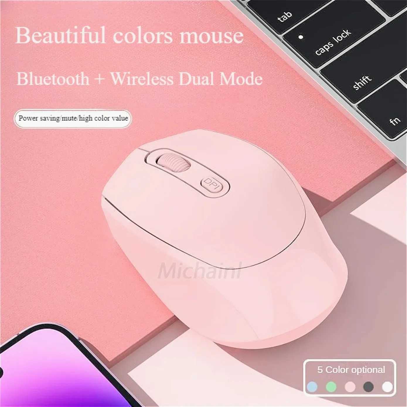 MINGCVIL Wireless Mouse RGB Rechargeable Bluetooth Mice Wireless Computer Ergonomic Gaming Mouse for Laptop PC adjustable DPI D260327