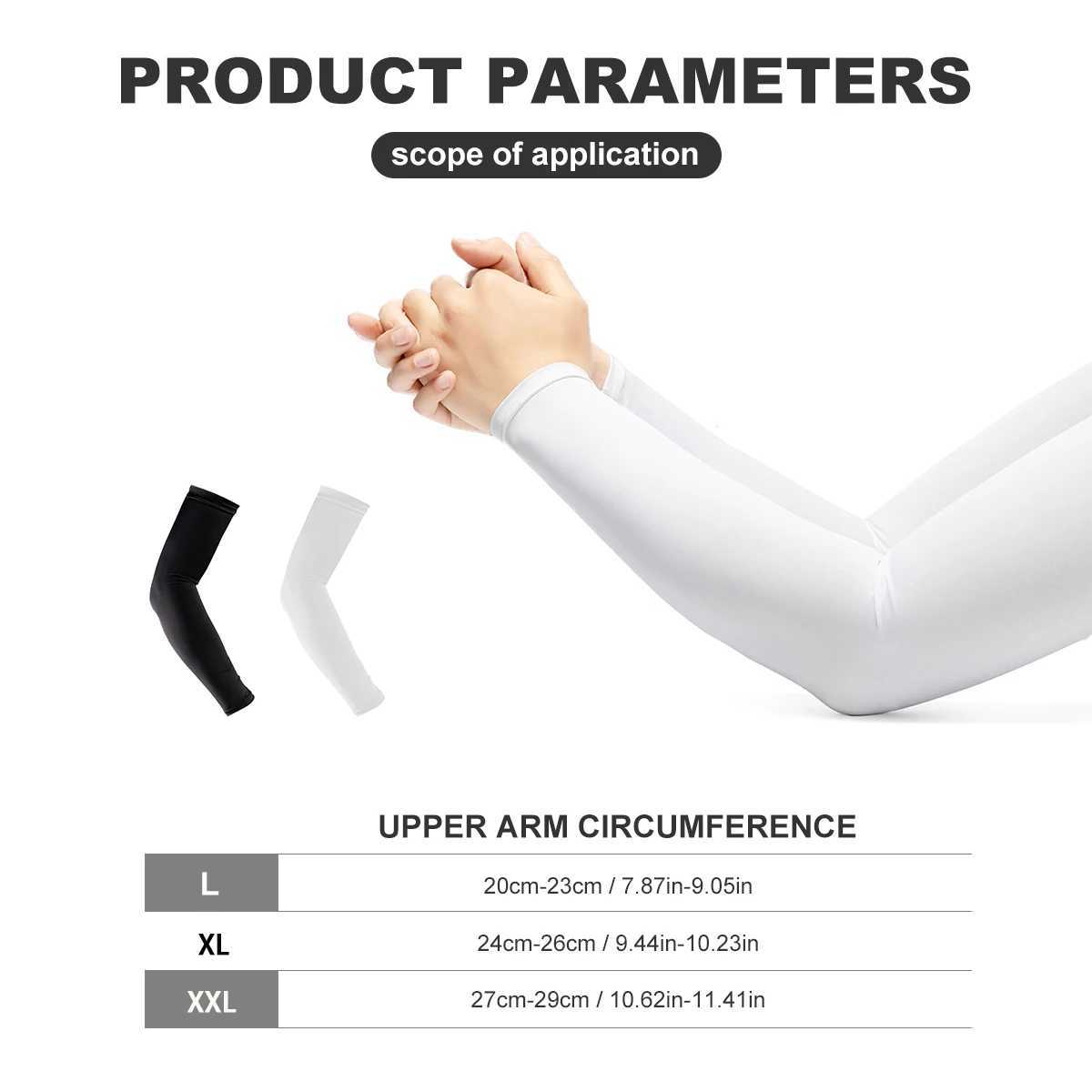 A pair of Outdoor Sports Ice Silk Sun Protection Fitness Cycling Quick-drying Breathable Ice Sleeves for Cycling and Fishing D260326