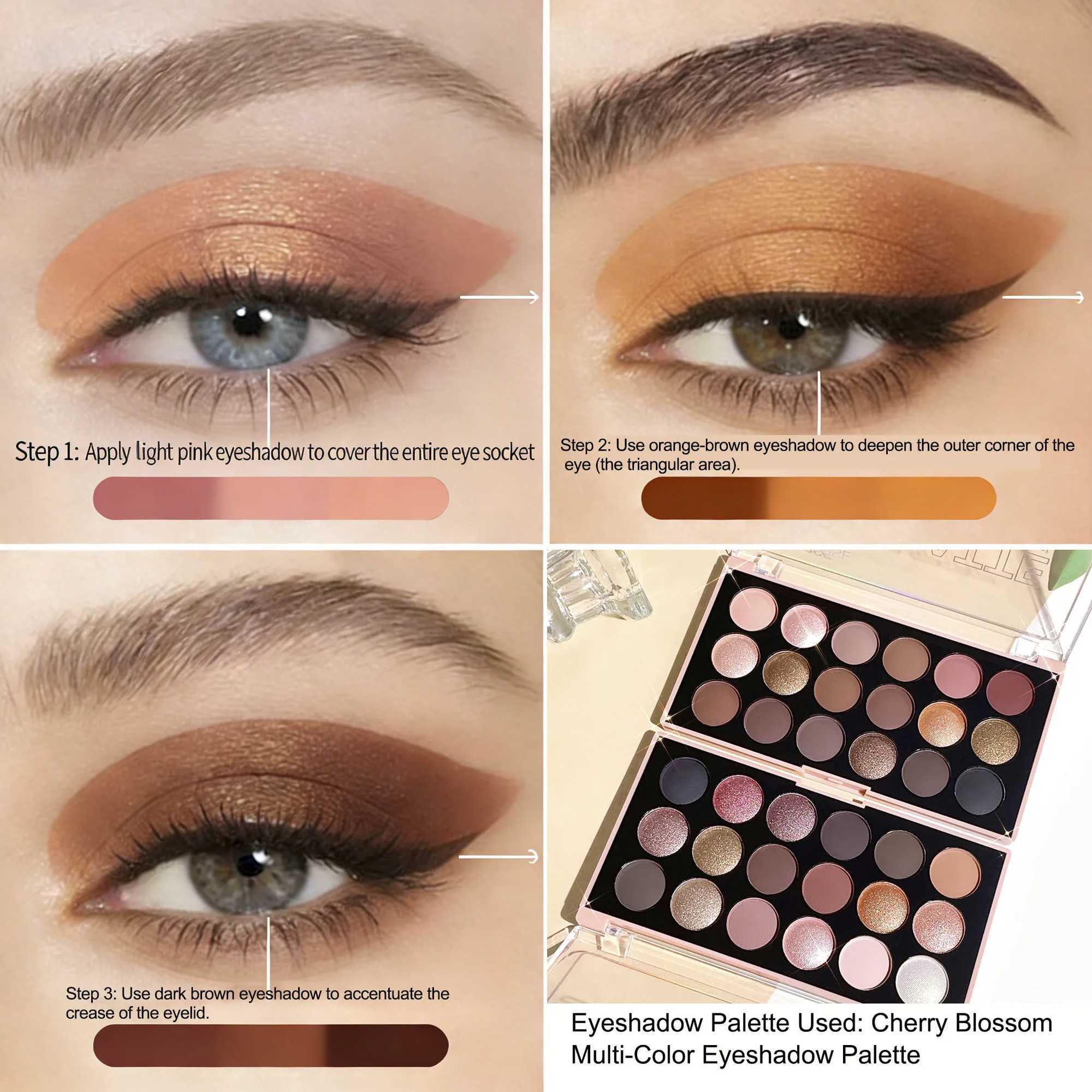 18-Color Eyeshadow Palette Pearlescent Matte Fine Shimmer Glitter Earth Tones Long Lasting High Performance Beauty Makeup H260327