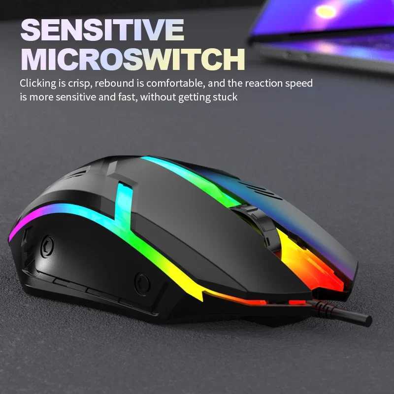 Limei S1 E Sports LED Luminous Backlit Wired Mouse USB Wired For Desktop Laptop Mute Office Computer Gaming Mouse D260327