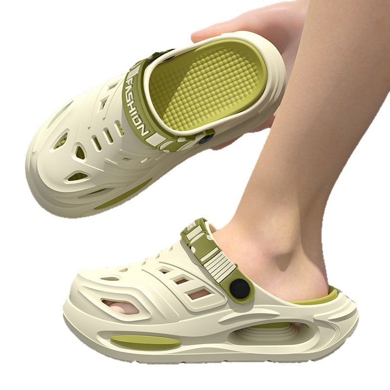 Non slip solid color air cushion sandals, lightweight and breathable slippers, summer outdoor beach shoes for men and women, free shipping