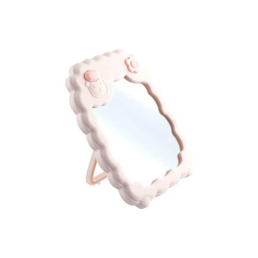 Portable Cartoon Desktop Stand Mirror Cute Sheep Kawaii Makeup Mirror Dual-purpose Wall-mounted Vanity Mirror Women Girls H260327