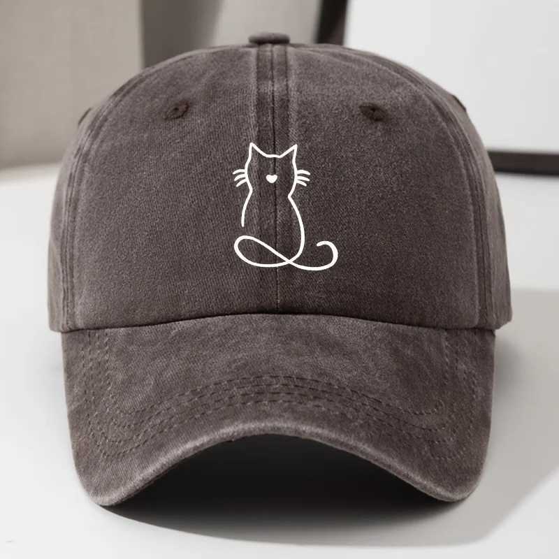 Cat printed baseball cap suitable for outdoor travel fishing leisure running lightweight hip-hop style Z260327