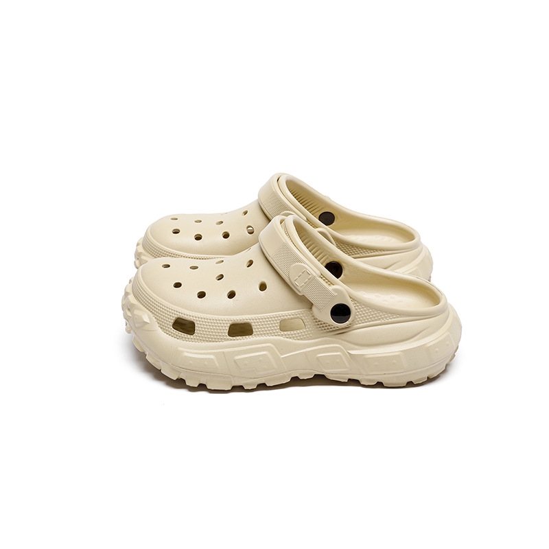 Men's and women's white thick soled sandals, breathable and lightweight slip on sandals for casual beach daily wear, free shipping