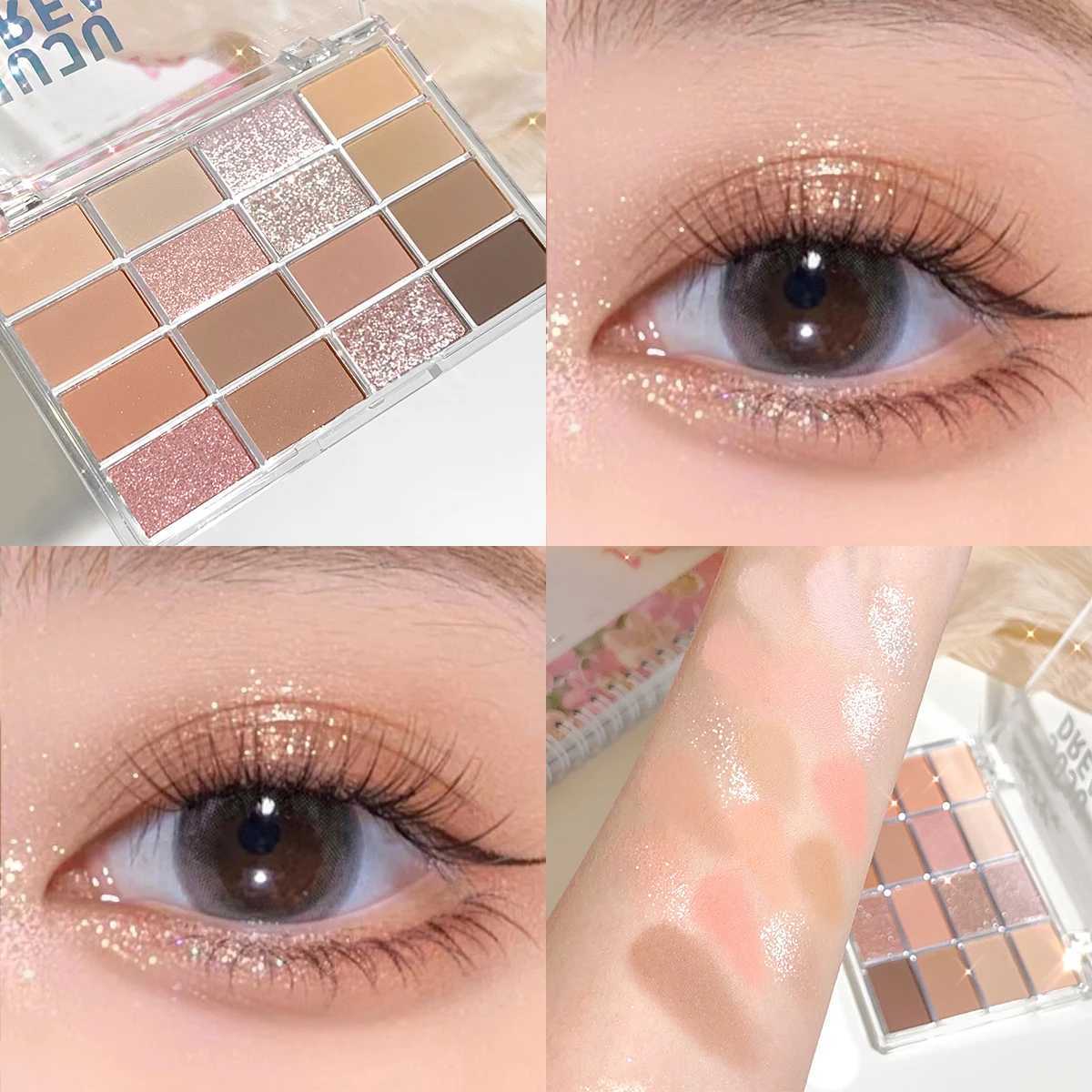 Love the 16-color eye shadow plate pearlescent matte lying silkworm brighten the low-saturated earth color daily makeup H260327